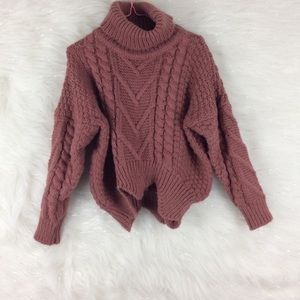 Goodnight Macaroon Rust sweater small chunky cozy